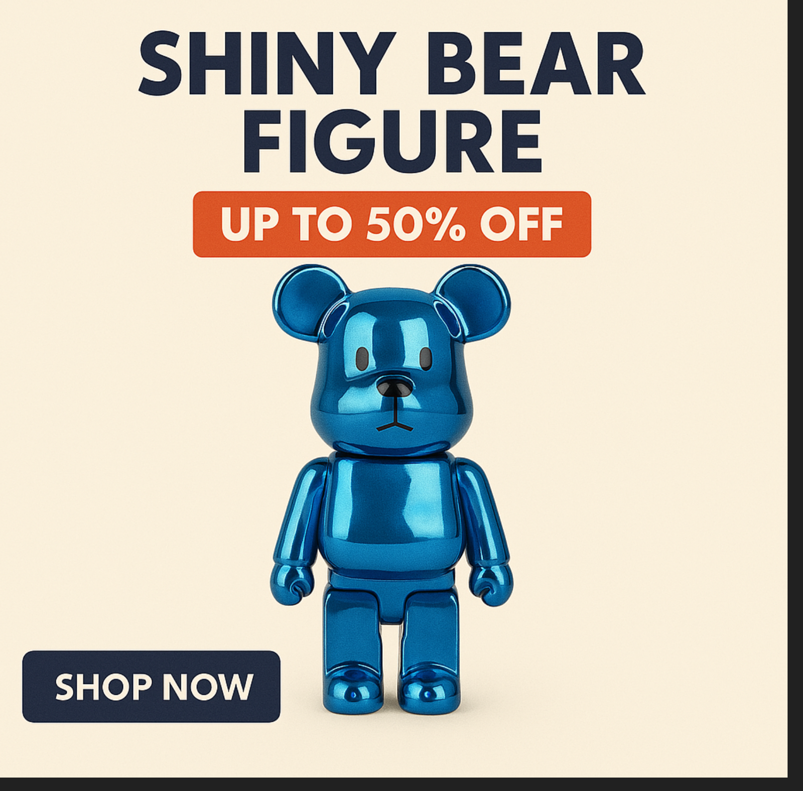 Shiny Blue Bear Figure